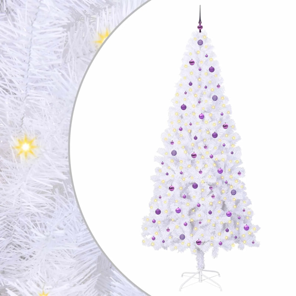 Albero di Natale | Decorazioni natalizie artificiale Bianco 240 cm PVC e Acciaio