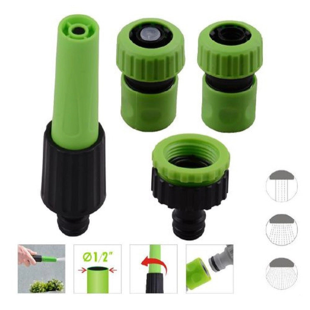 Trade Shop - Set 4 Pz Ugelli Tubo Lancia Raccordi Da 1/2" Connettore Irrigare Giardino 90015 -