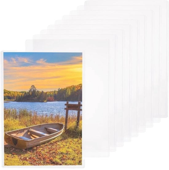 Set di Protezione per Documenti da 10 - Fogli di Protezione A4 in PVC - Coperchi Rettangolari - 310 x 220 mm - 1,5 mm di Spessore - Resistenti e Riciclabili - Contenitori per Documenti