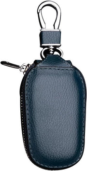 Etui per chiave in legno autentico - protezione segnale di chiave - blu.