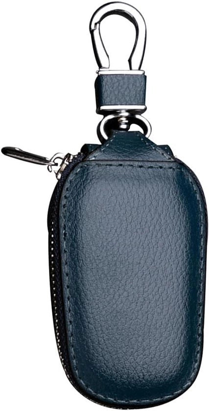 Etui per chiave in legno autentico - protezione segnale di chiave - blu.