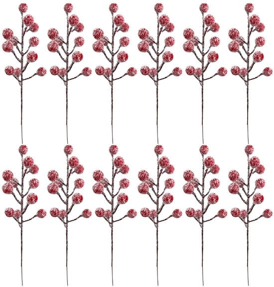 Decorazioni di Natale e San Valentino - Baccelli di Mele artificiali - 12 pezzi - Finte - Bianchi - Decorazioni per la casa - 19 cm di lunghezza