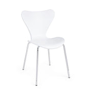 Set di 4 Sedie Impilabili con Seduta in Plastica e Gambe Cromate - LINDSAY
