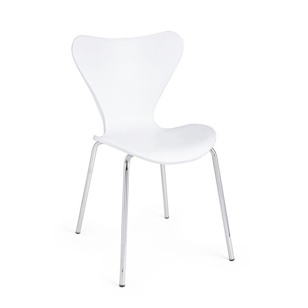 Set di 4 Sedie Impilabili con Seduta in Plastica e Gambe Cromate - LINDSAY