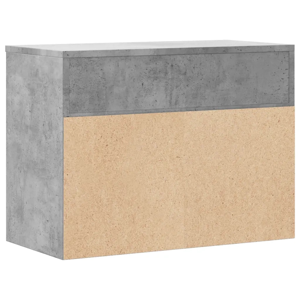 Panca Portascarpe-Sgabello-Panca Scarpiera Grigio Cemento 60x30x45 cm in Truciolato