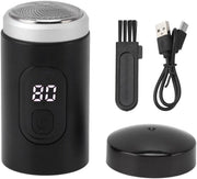Trimmatore elettrico per barba - Apparecchio da barba portatile - Formato compattamente mini - Caricabile via USB - Adatto per uomini e donne - Nero