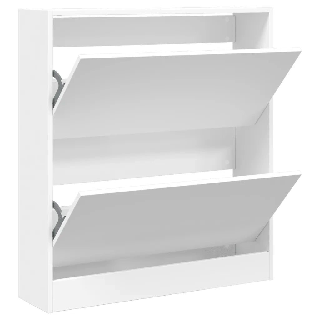 Scarpiera-Scaffale per scarpe Bianca 80x21x87,5 cm in Legno Multistrato