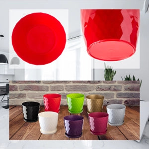 Vaso da fiori KADAX, coprivaso, 30 cm, supporto per fiori, plastica rossa, 3 pezzi.