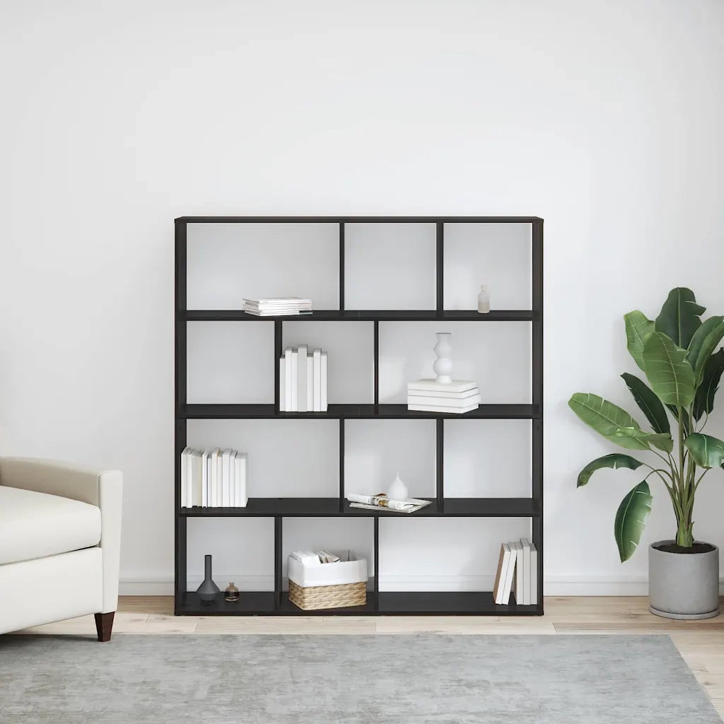 vidaXL Armadio per Libri Rovere nero 132 x 29 x 141.5 cm