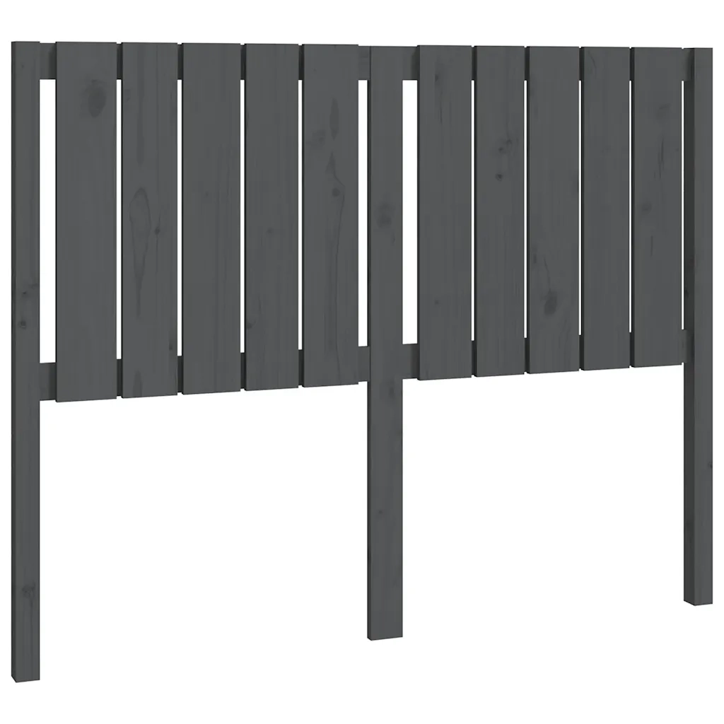 Testiera | Testata per Letto Grigia 125,5x4x100 cm Legno Massello di Pino