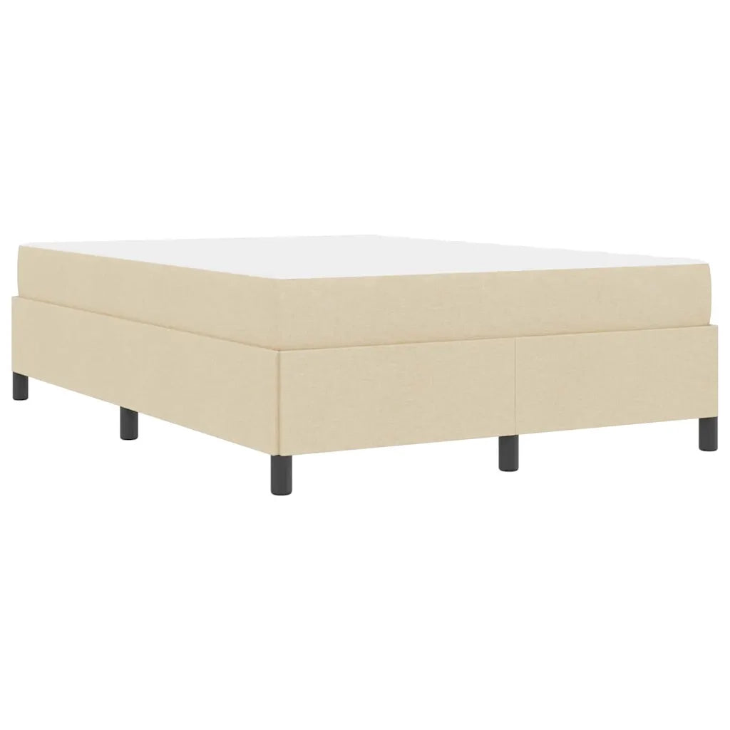 Letto a molle con materasso Crema 140 x 190 cm Tessuto 3398862