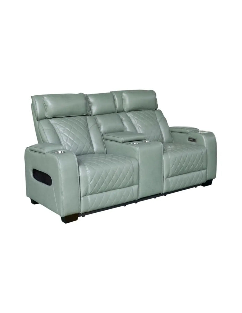 Divano cinema relax DOMUS 2 posti in similpelle – Verde menta – 190 x 101 x 103 cm