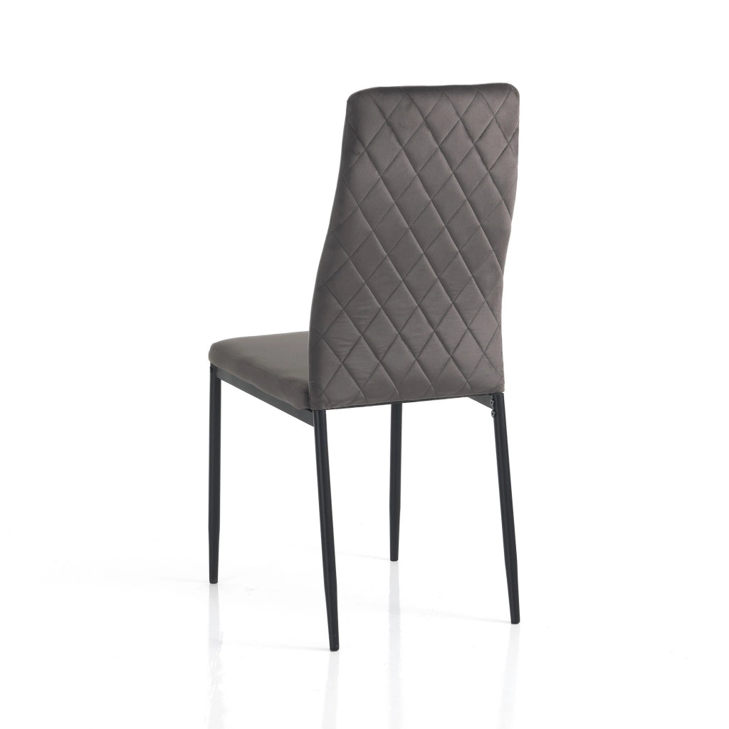 Sedia RODI DARK GREY in velluto grigio con gambe oro
