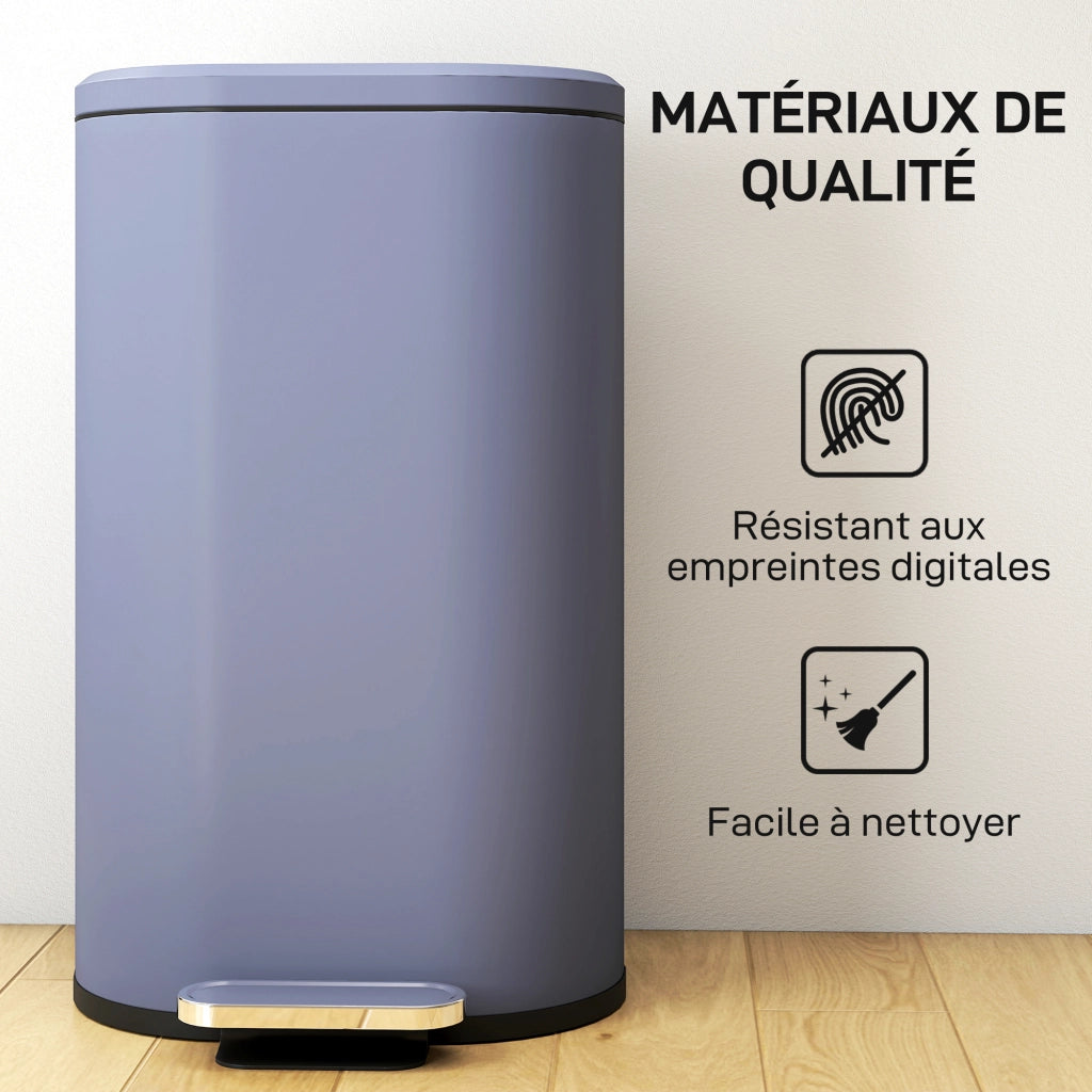 Cestino per rifiuti da cucina 30L ¨C zephmum ¨C 36.5x31x61cm grigio