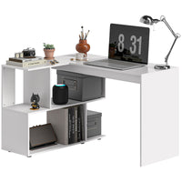 Scrivania Angolare Moderna per Ufficio 120x100x77 cm in Legno Bianco