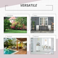 Set 2 Pezzi Mobili da Giardino in Rattan Salvaspazio con 1 Tavolo e 2 Sedie con Cuscini, Marrone e Beige