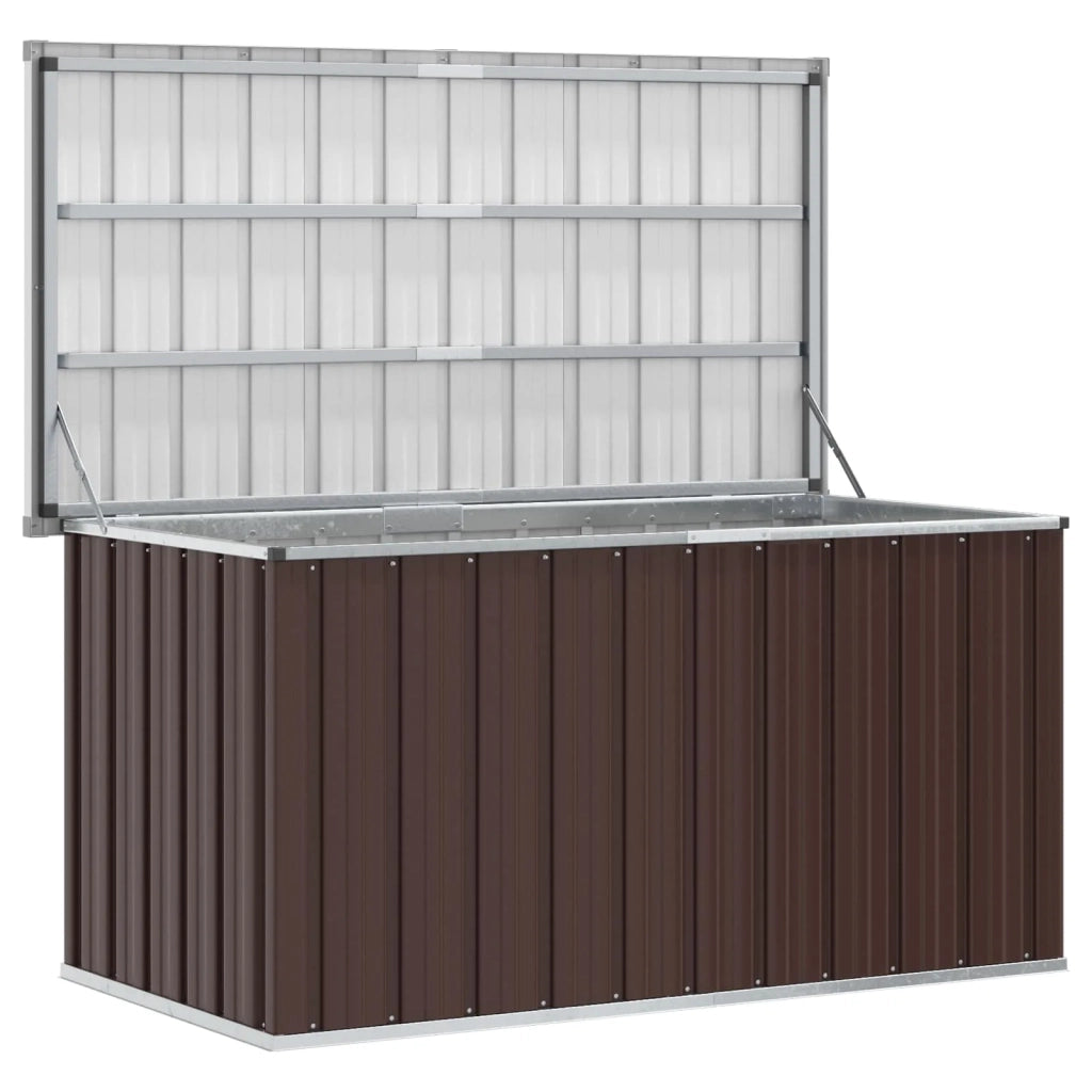 Baule da giardino marrone 129x67x65 cm 46264