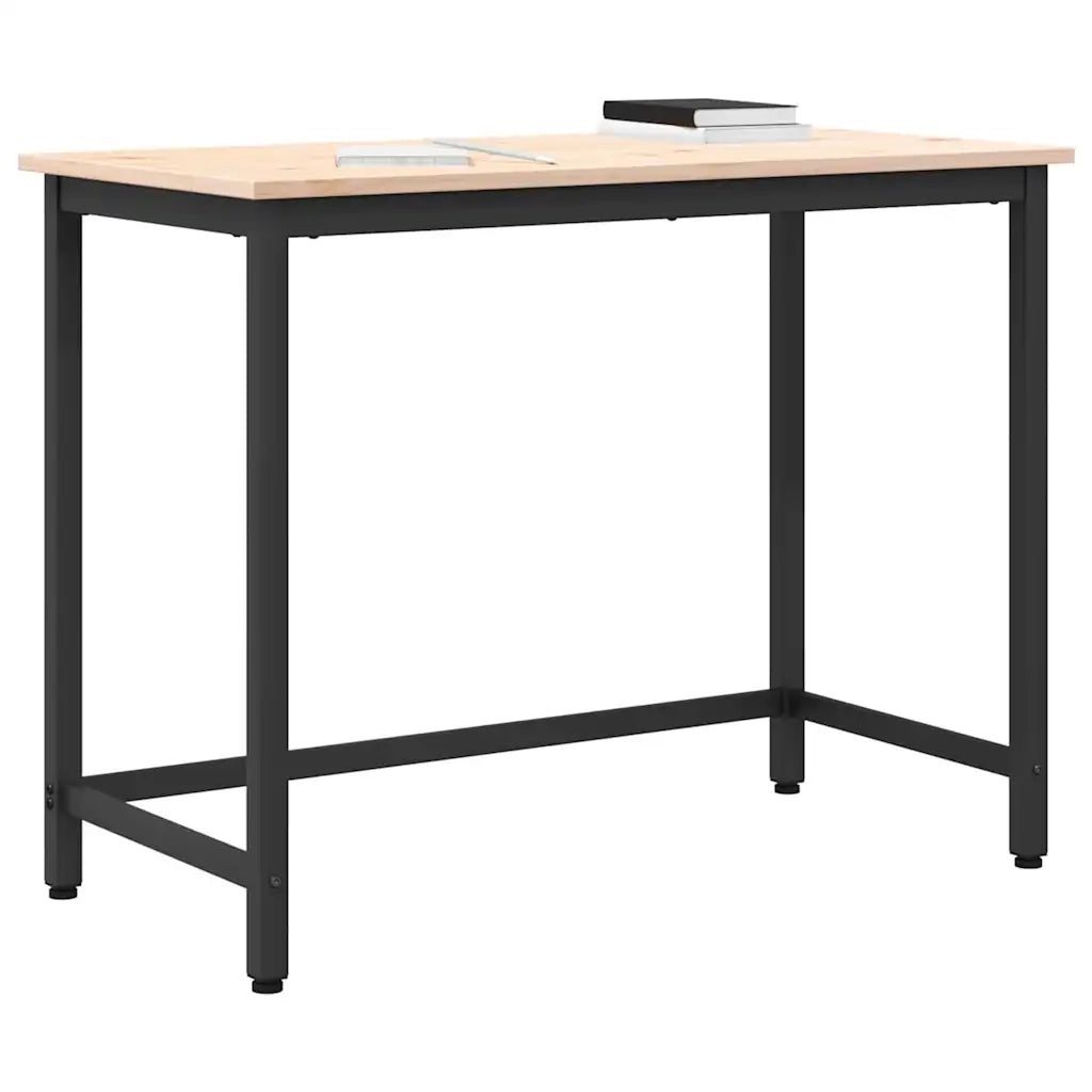 tavolo Naturale 100 x 50 x 77 cm Legno ingegnerizzato e acciaio