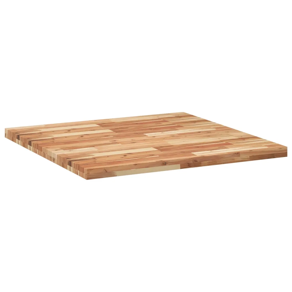 Piano Tavolo Quadrato 90x90x4 cm in Legno Massello di Acacia