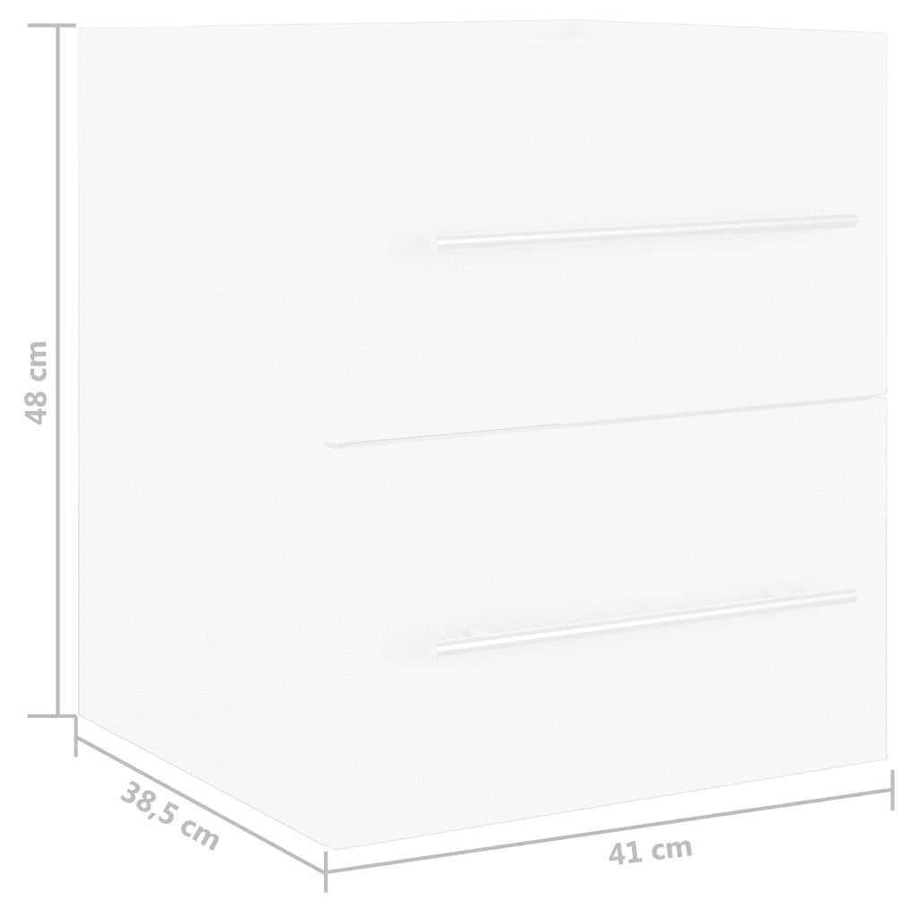 Mobile Lavabo-Armadietto da bagno Bianco 41x38,5x48 cm in Legno Multistrato