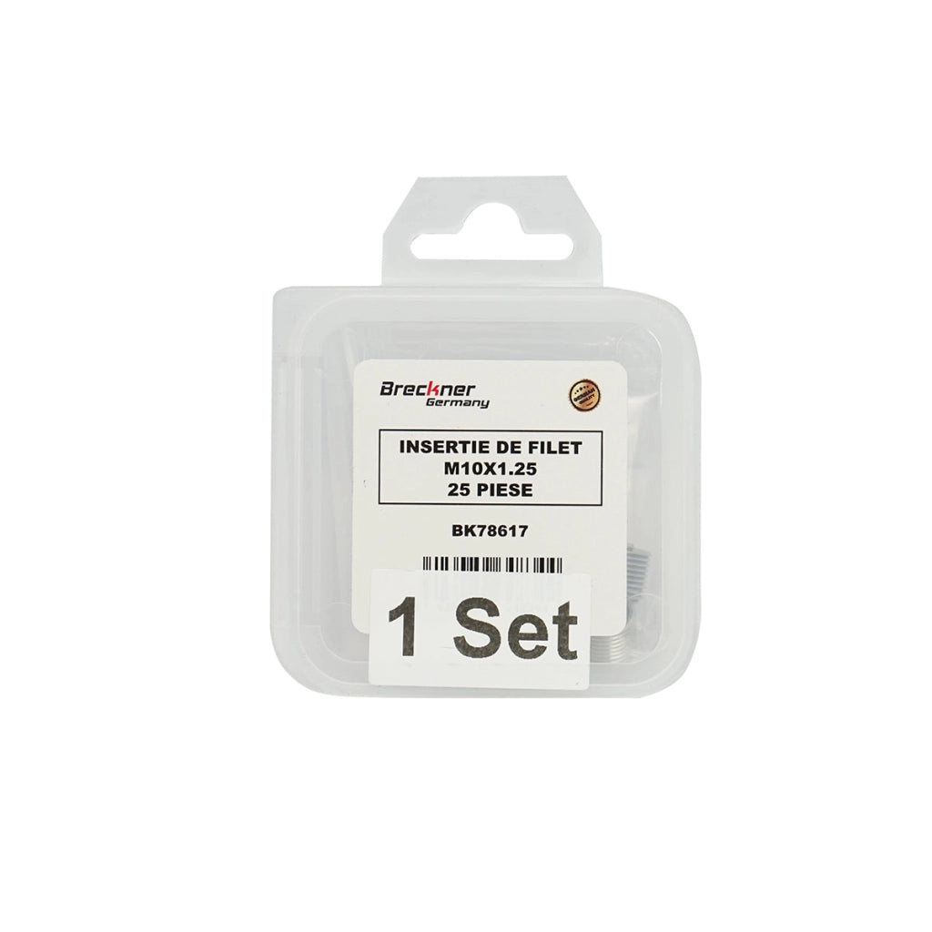 Inserto elicoidale per riparare filetti M10x1.25mm 25 pezzi Breckner Germany