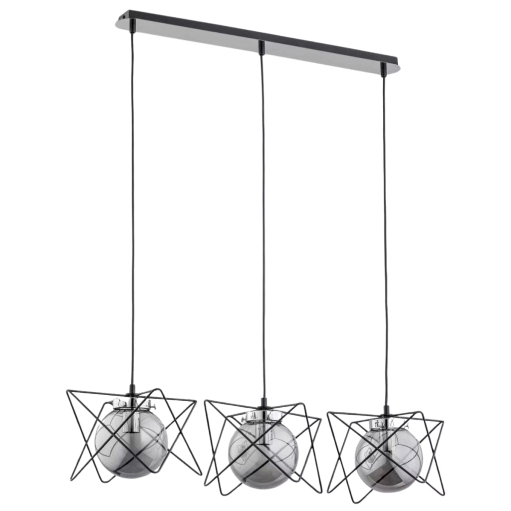Lampadario Alfa Sagito Track nero/cromo 3xE14 85cm dimmerabile