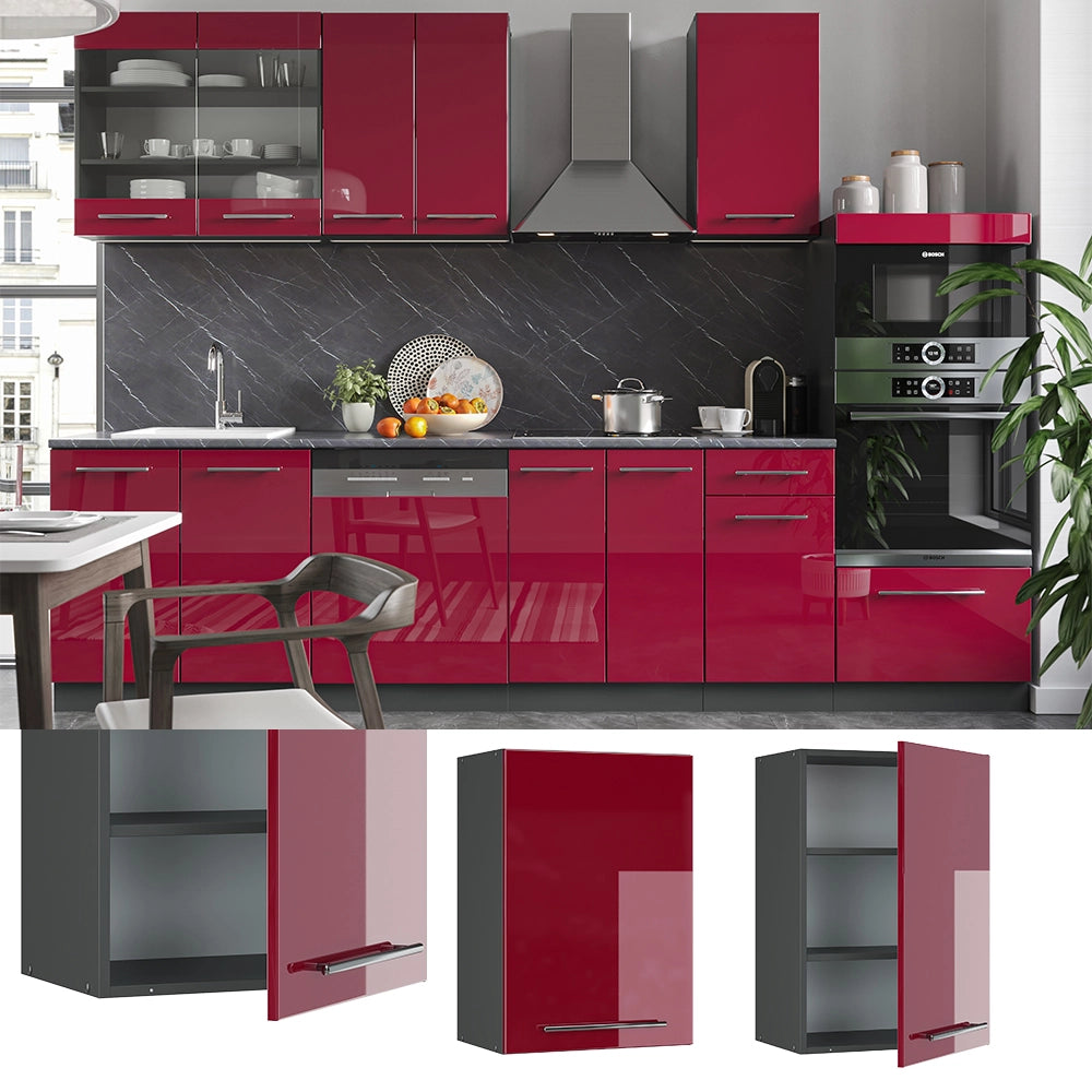 Vicco Pensile da cucina Rosso bordeaux lucido 50 cm