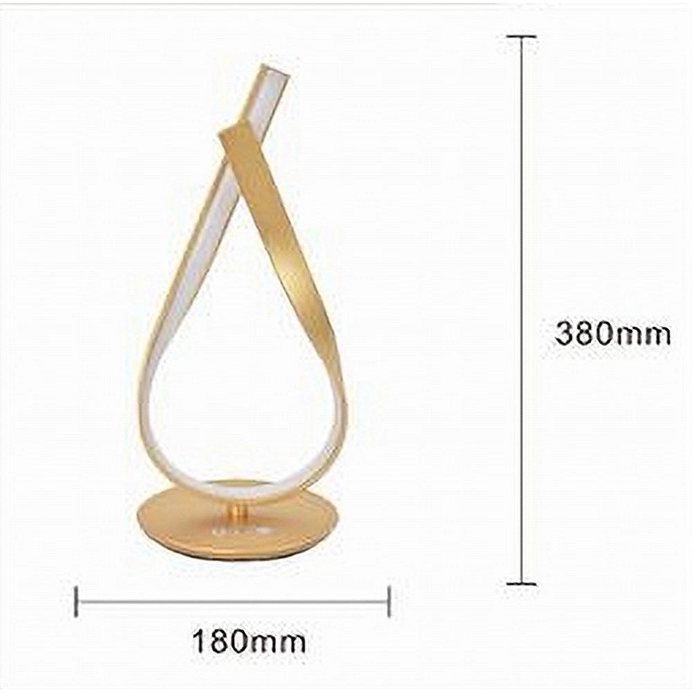Trade Shop - Lume Intrecciato Led Oro 12 W Lampada Da Tavolo Design Moderno Doppia Luce 32712 -