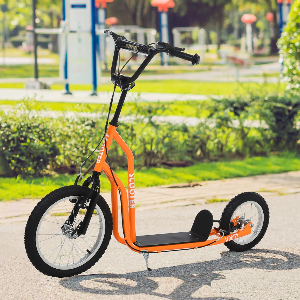 Monopattino per Bambini con Manubrio Regolabile e Freni ¨C zephmum ¨C Arancione 16 Pollici