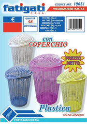 Portabiancheria cestone forato con coperchio cestone portatutto