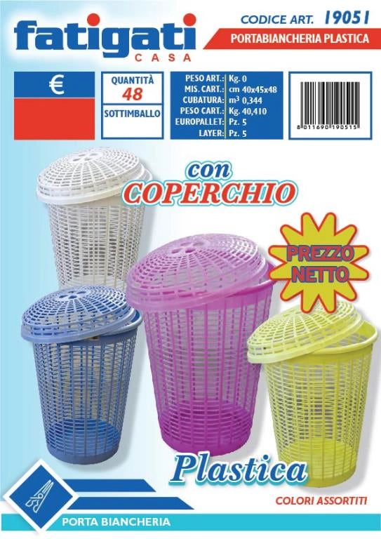 Portabiancheria cestone forato con coperchio cestone portatutto