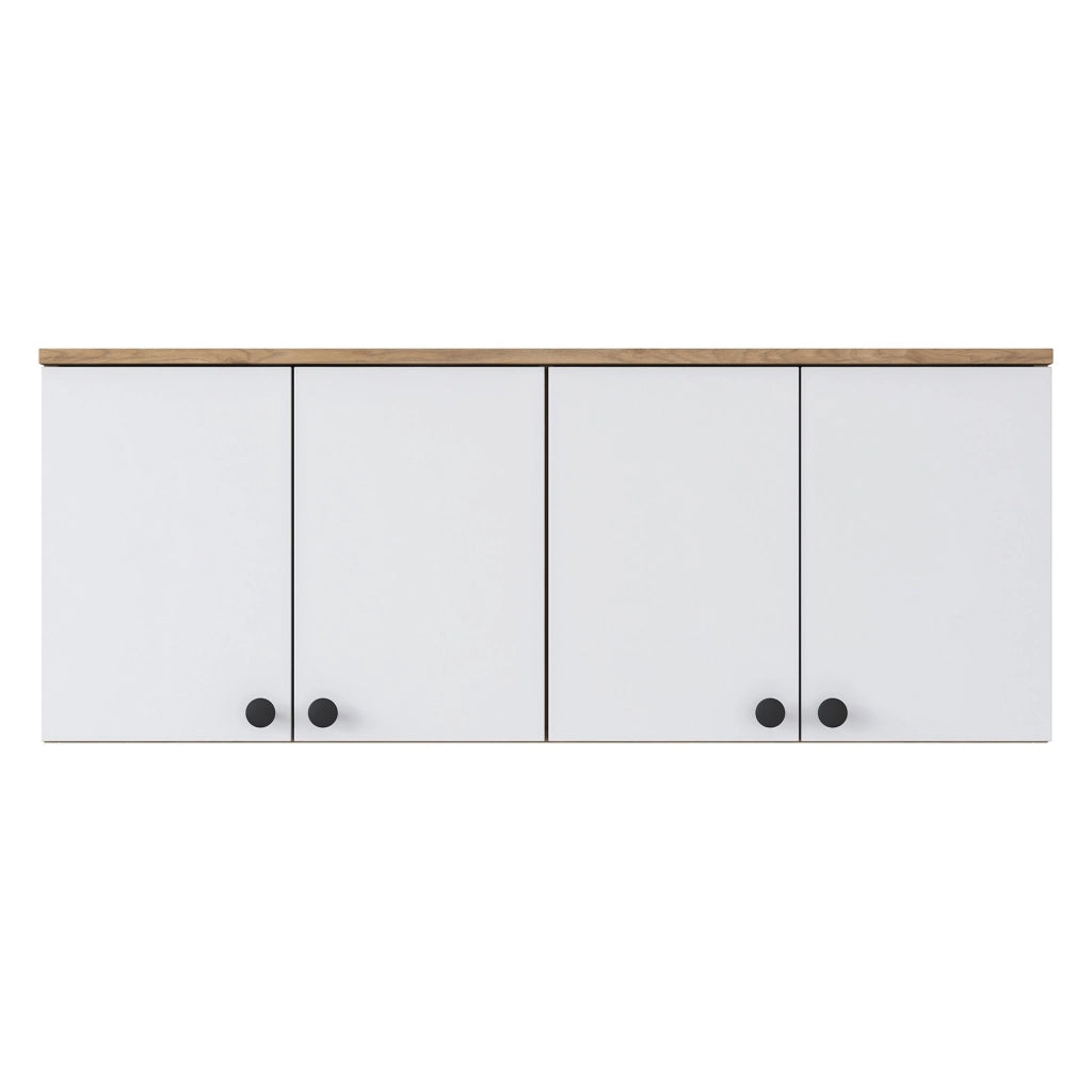 Rusco, Mobile Pensile 4 Ante, 120x47h cm Marrone Rovere