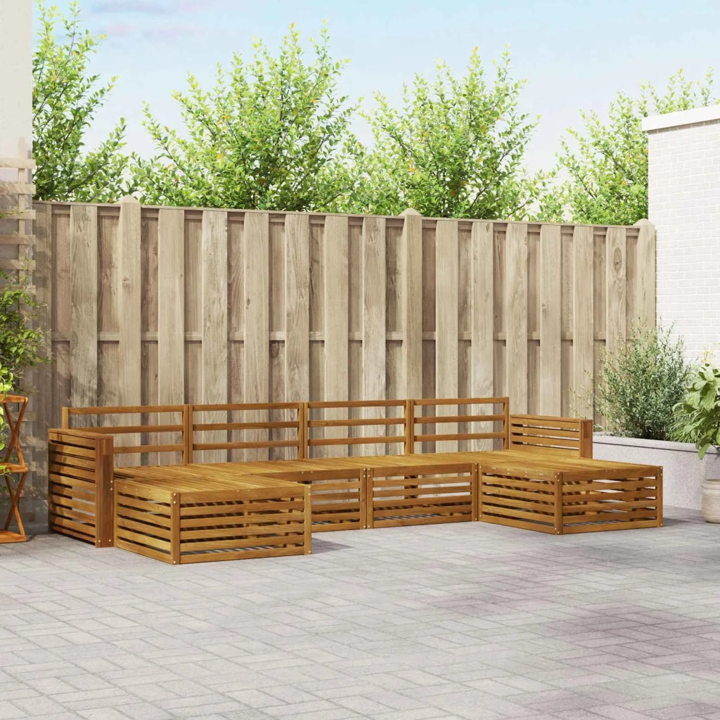 Set divani 6 pcs Naturale Legno di Acacia Massello