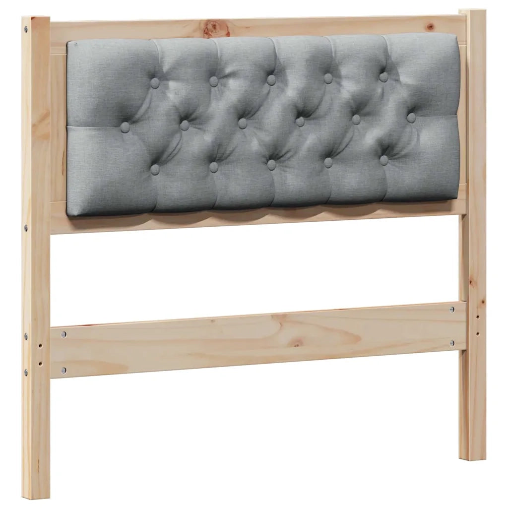 Testiera Marrone e grigio chiaro 90 cm Legno di pino massello 879029