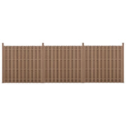 Set di 3 pannelli frangivento/schermo per la privacy in legno composito (WPC) marrone 185 x 562 cm 03_0006605
