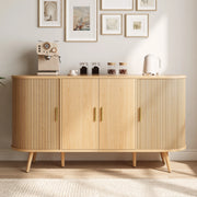 Credenza con 2 ante e ante scorrevoli laterali, ripiano regolabile, per sala da pranzo e ingresso 150 × 40 × 79 cm