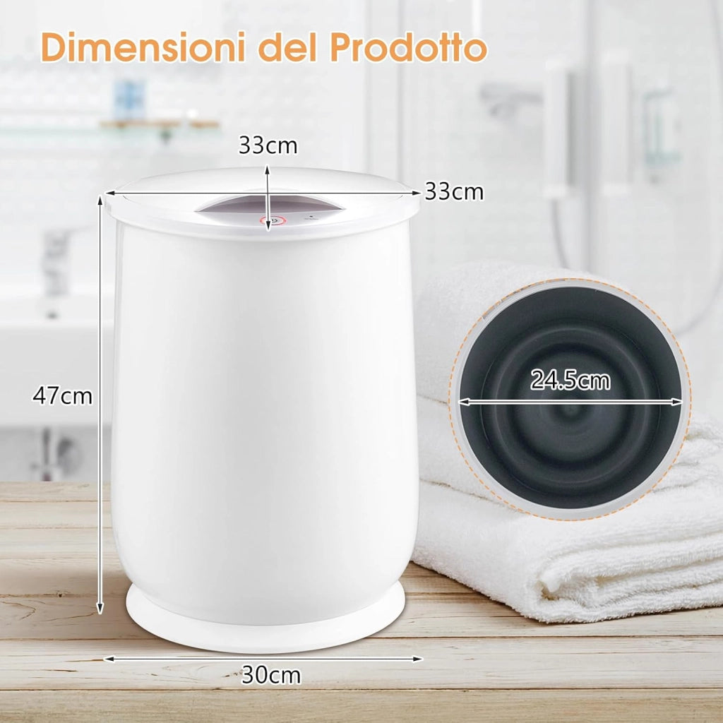 COSTWAY Scalda Asciugamani Secchio Grande da 21L, con Timer da 20-90 Minuti e modalità Asciugatura da 2-5 Ore, Spegnimento Automatico, Riscaldatore da Bagno per Asciugamani Oversize e Coperte