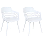 Set di 2 sedie da pranzo in materiale sintetico bianco stile moderno soggiorno cucina