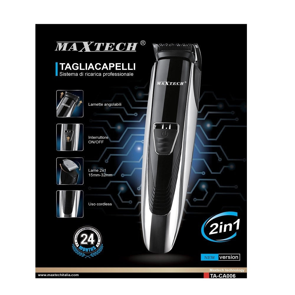 Trade Shop - Tagliacapelli Rasoio Uomo Professionale Rasatura A Batteria Regolabile Maxtech Ta-ca006 -