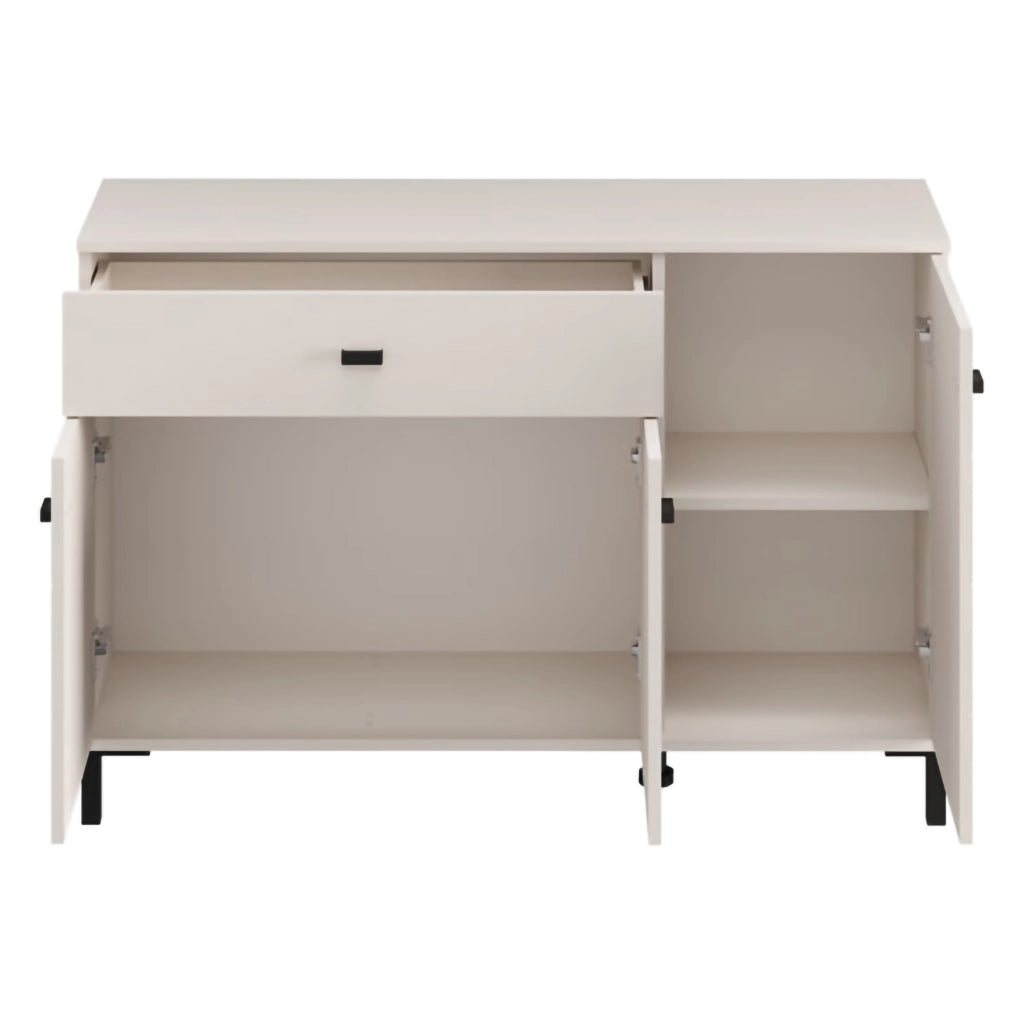 Madia Djanet, Credenza un Cassetto, 116x35x78h cm Bianco Crema
