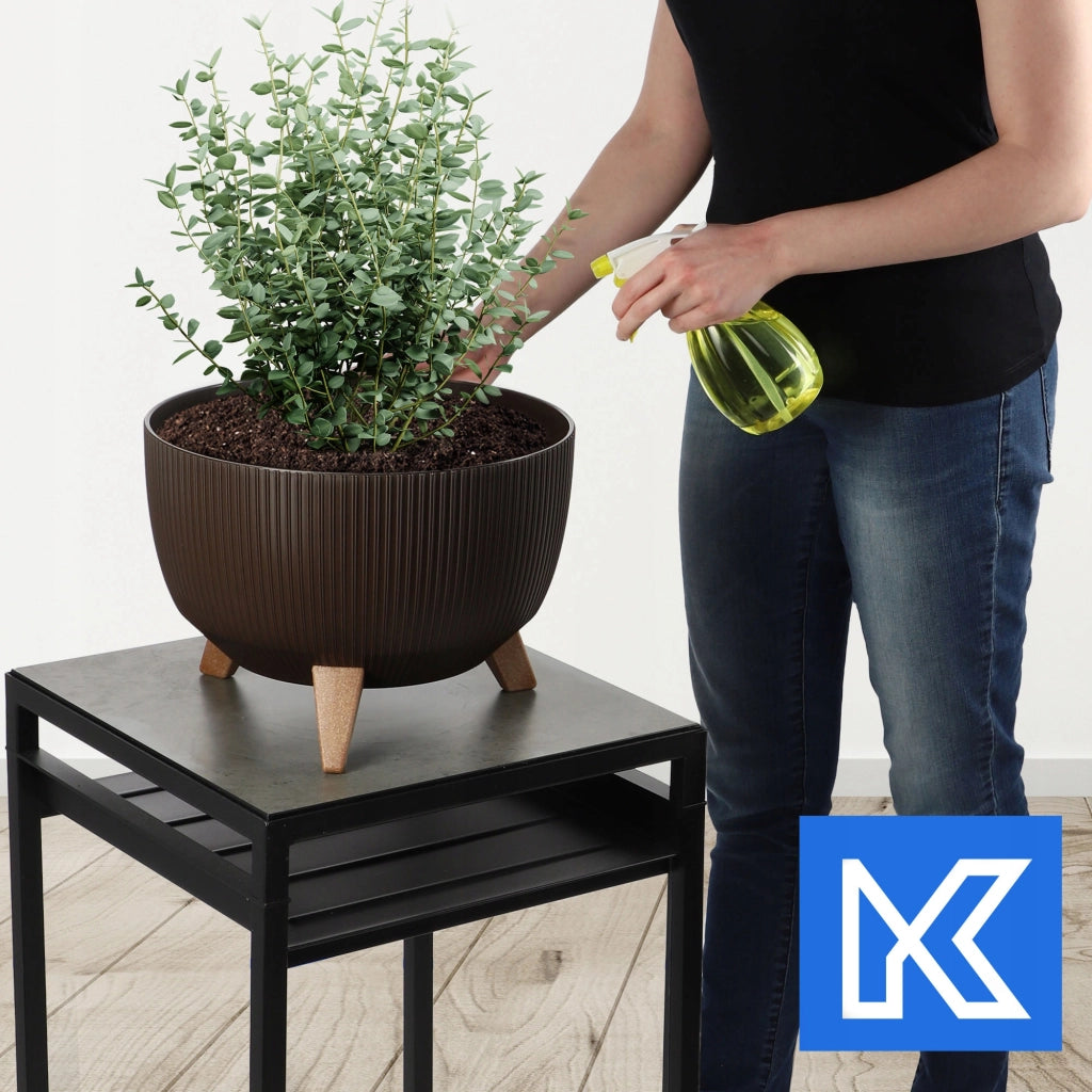 Vaso da giardino KADAX con gambe per fiori, grande ciotola rotonda da 33 cm