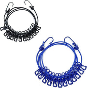 Linea da bucato a vento resistente da 1,8 m con 12 clip