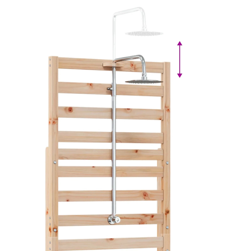 Doccia da esterno 225 cm Legno massello di pino e acciaio inox 886348
