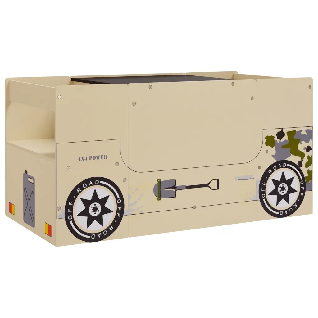 Set Tavolo e Sedia per Bambini 3 pz Auto Fuoristrada in MDF 10406