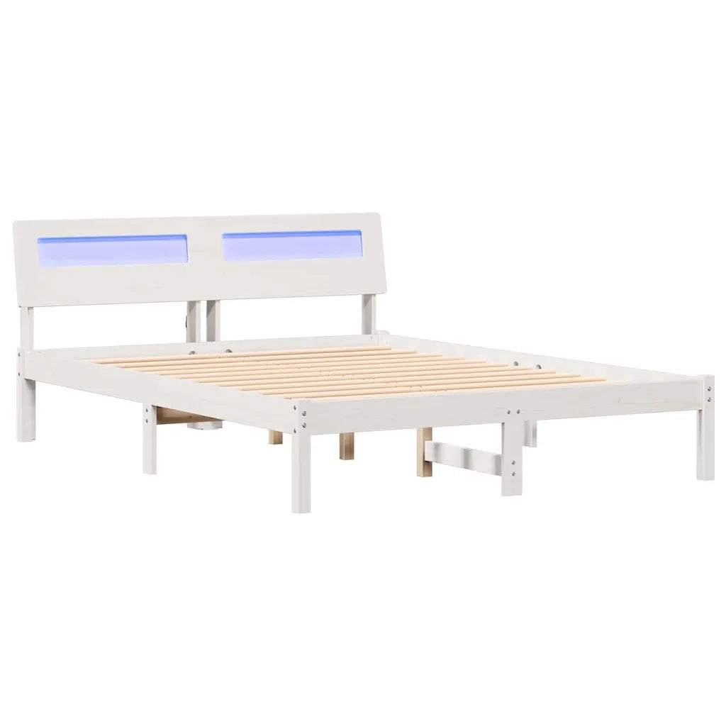 Struttura del letto Bianco 120 x 190 cm Pino massello 872789