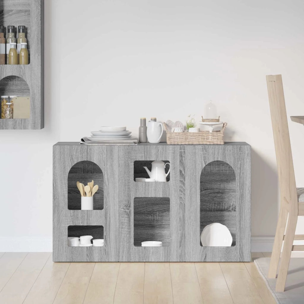 Credenza | Madia | Buffet da pranzo | Armadio da pranzo Grigio Sonoma 100 x 35 x 59 cm Legno multistrato