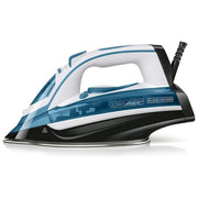 Black & Decker BXIR2402E ferro da stiro Ferro da stiro a secco e a vapore 2400 W Blu, Bianco