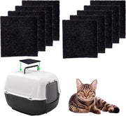Filtro a carbone attivo per gabinetti per gatti - Neutralizza gli odori - Adatto a diversi gabinetti per gatti - Nero - Pacchetto da 9 pezzi
