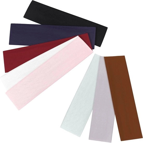 Set di cinture per capelli per donne da 8 pezzi | Cinture per capelli elastiche 6 cm | Zucchero, Antiscivolo, Accessori estivi per workout, yoga, corsa