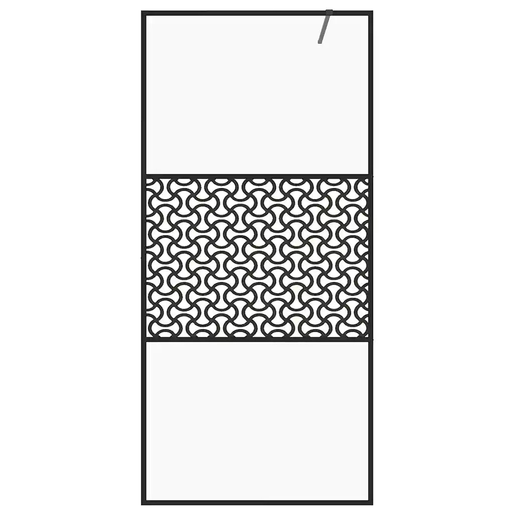 Parete per Doccia Walk-in Vetro Trasparente ESG 80x195 cm Nera CFW6740241